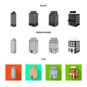 Isolated object of construction and building symbol. Set of construction and Illustrazione stock