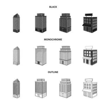 Isolated object of construction and building logo. Collection of construction Stock Illustration