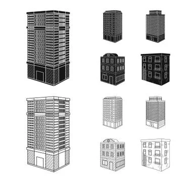 Isolated object of construction and building logo. Set of construction and 스톡 일러스트