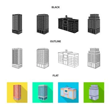 Isolated object of construction and building logo. Collection of construction 스톡 일러스트