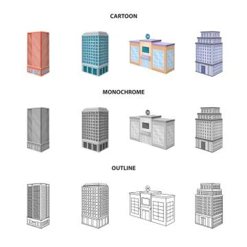 Isolated object of construction and building sign. Collection of construction Stock Illustration