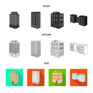 Isolated object of construction and building icon. Collection of construction Illustrazione stock