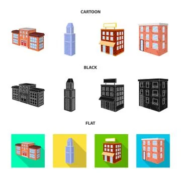 Isolated object of construction and building symbol. Set of construction and Stock Illustration