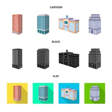 Isolated object of construction and building icon. Set of construction and Stock Illustration