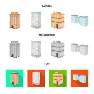 Isolated object of construction and building logo. Set of construction and Illustrazione stock