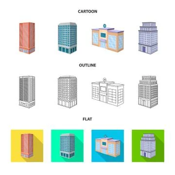 Isolated object of construction and building sign. Set of construction and Stock Illustration