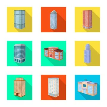 Isolated object of construction and building sign. Collection of construction Stock Illustration