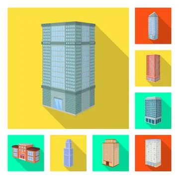 Isolated object of construction and building logo. Set of construction and Illustrazione stock