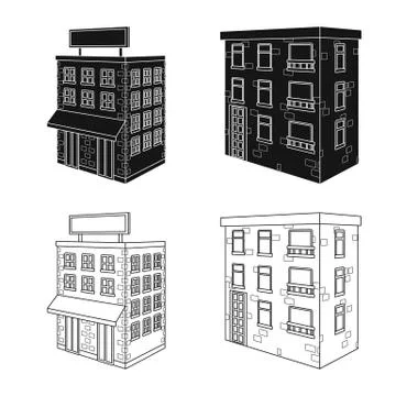Isolated object of construction and building icon. Set of construction and Illustrazione stock