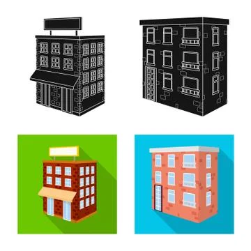 Isolated object of construction and building symbol. Set of construction and 스톡 일러스트