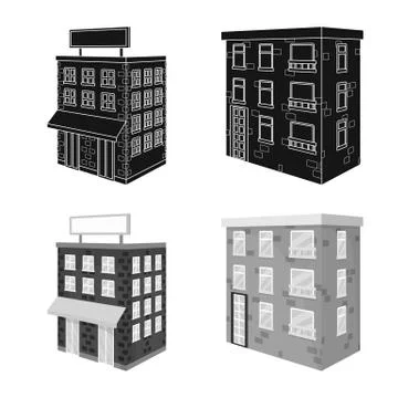 Isolated object of construction and building sign. Collection of construction Illustrazione stock