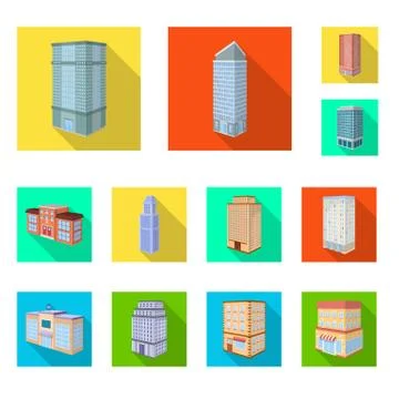Isolated object of construction and building logo. Set of construction and Illustrazione stock