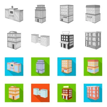 Isolated object of construction and building logo. Collection of construction Stock Illustration