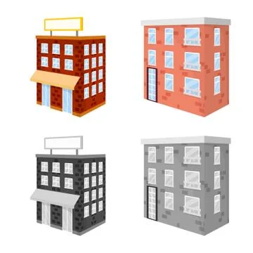 Isolated object of construction and building symbol. Collection of construction 스톡 일러스트