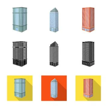 Isolated object of construction and building icon. Collection of construction 스톡 일러스트