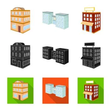 Isolated object of construction and building sign. Set of construction and Illustrazione stock