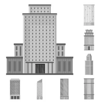 Isolated object of construction and city symbol. Collection of construction and 스톡 일러스트