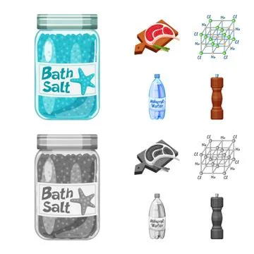 Isolated object of cooking and sea sign. Set of cooking and baking vector icon Stock Illustration