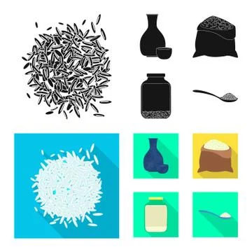 Isolated object of crop and ecological icon. Collection of crop and cooking Stock Illustration