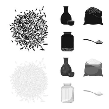 Isolated object of crop and ecological icon. Set of crop and cooking stock Illustrazione stock