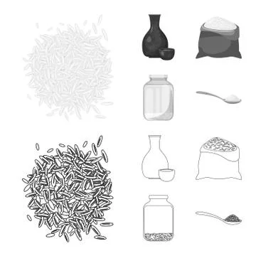 Isolated object of crop and ecological sign. Set of crop and cooking vector icon Illustrazione stock