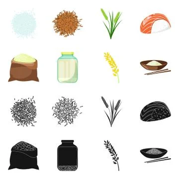 Isolated object of crop and ecological icon. Collection of crop and cooking Illustrazione stock