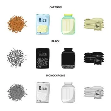 Isolated object of crop and ecological sign. Collection of crop and cooking Stock Illustration