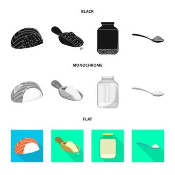 Isolated object of crop and ecological symbol. Collection of crop and cooking Stock Illustration