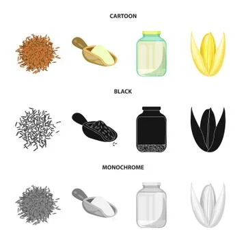 Isolated object of crop and ecological icon. Set of crop and cooking vector icon Illustrazione stock