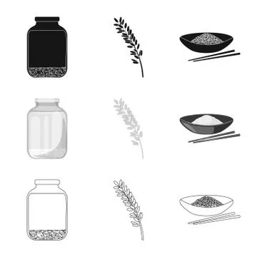 Isolated object of crop and ecological symbol. Set of crop and cooking vector Illustrazione stock