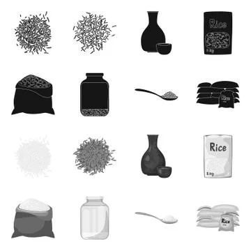Isolated object of crop and ecological logo. Set of crop and cooking stock Illustrazione stock
