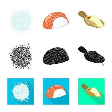 Isolated object of crop and ecological sign. Set of crop and cooking stock Stock Illustration