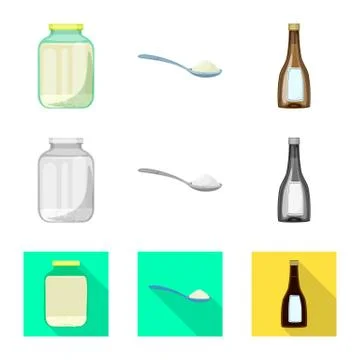 Isolated object of crop and ecological icon. Set of crop and cooking stock Illustrazione stock