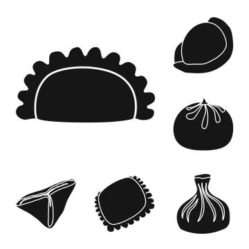 Isolated object of cuisine and appetizer sign. Collection of cuisine and food Stock Illustration