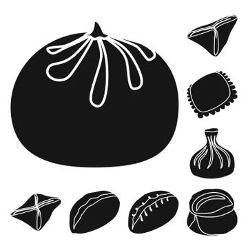 Isolated object of cuisine and appetizer logo. Set of cuisine and food vector Stock Illustration