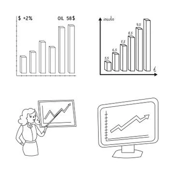 Isolated object of diagram and statistic symbol. Collection of diagram and Stock Illustration