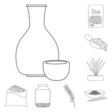 Isolated object of diet and cooking icon. Set of diet and organic vector icon Illustrazione stock