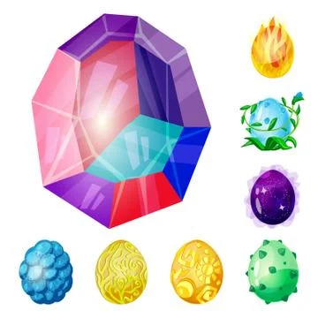 Isolated object of dinosaur and magic sign. Collection of dinosaur and fantasy Stock Illustration