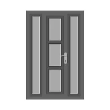 Isolated object of door and front logo. Collection of door and wooden vector Stock Illustration