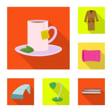 Isolated object of dreams and night sign. Set of dreams and bedroom stock vector Stock Illustration