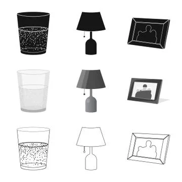 Isolated object of dreams and night symbol. Set of dreams and bedroom stock Stock Illustration