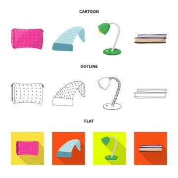 Isolated object of dreams and night symbol. Collection of dreams and bedroom Stock Illustration