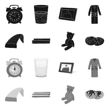 Isolated object of dreams and night symbol. Set of dreams and bedroom vector Illustrazione stock