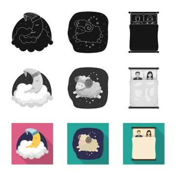 Isolated object of dreams and night symbol. Set of dreams and bedroom stock Stock Illustration