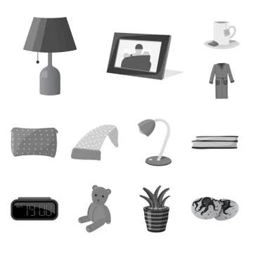 Isolated object of dreams and night logo. Set of dreams and bedroom stock symbol Stock Illustration