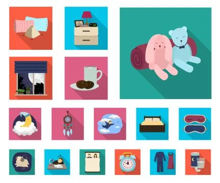 Isolated object of dreams and night symbol. Collection of dreams and bedroom Stock Illustration