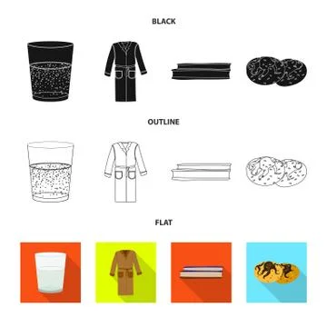 Isolated object of dreams and night symbol. Set of dreams and bedroom stock Stock Illustration