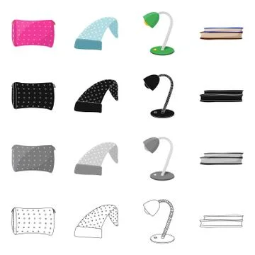 Isolated object of dreams and night logo. Set of dreams and bedroom stock symbol 스톡 일러스트