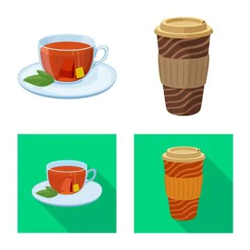 Isolated object of drink and bar symbol. Set of drink and party vector icon for Stock Illustration