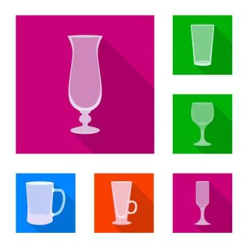 Isolated object of drinks and restaurant sign. Set of drinks and celebration Illustration